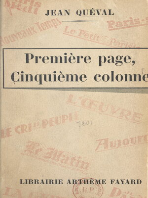 cover image of Première page, cinquième colonne